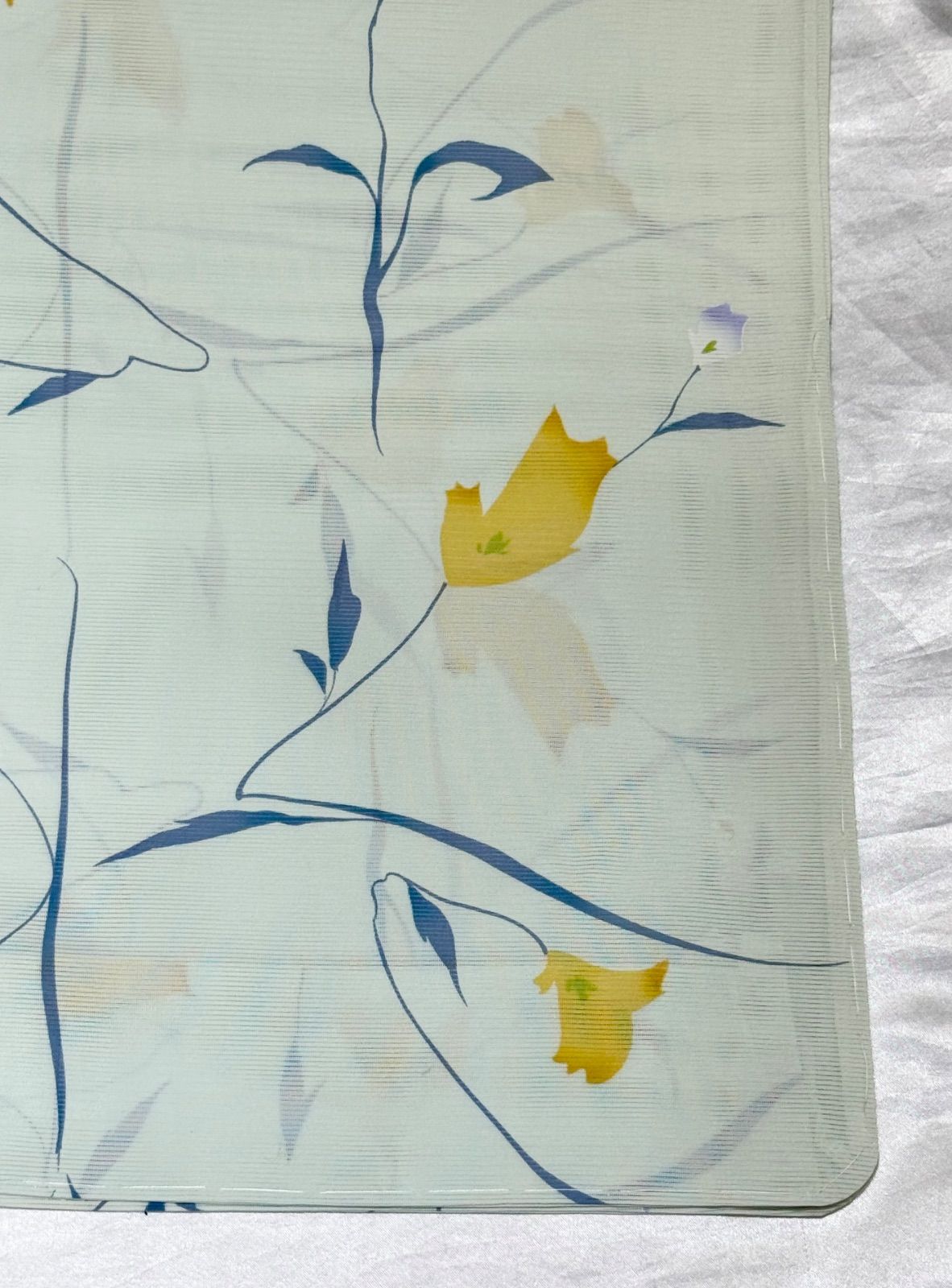 k31☆絽水色地黄花小紋☆豪華絢爛身丈162cm裄丈69cm正絹単衣広襟(未
