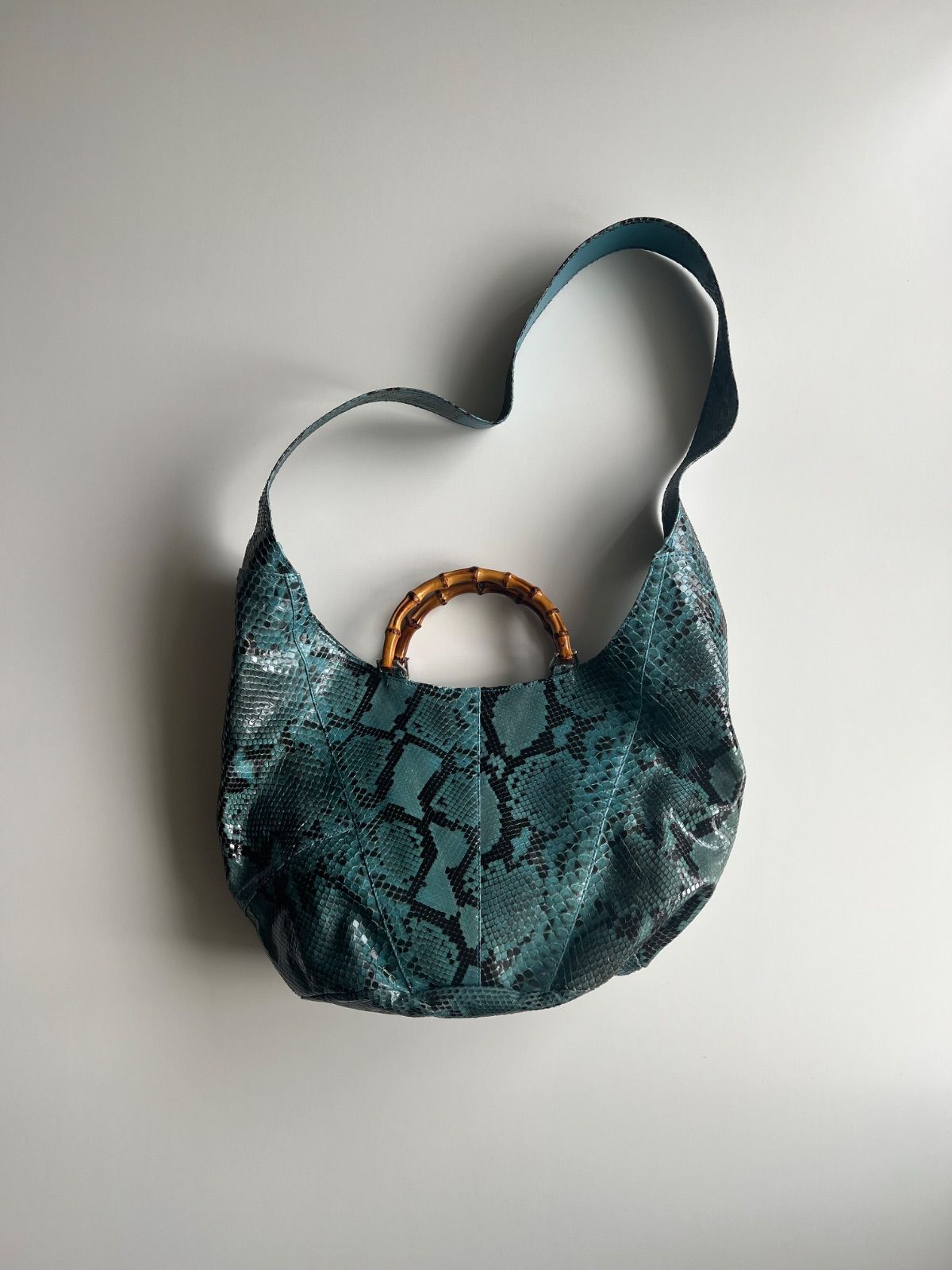 SS1996 GUCCI ショルダーバッグ バンブー パイソン レザー バッグ SS1996 GUCCI CAMPAIGN PYTHON 2WAY SHOULDER BAG グッチ トムフォード