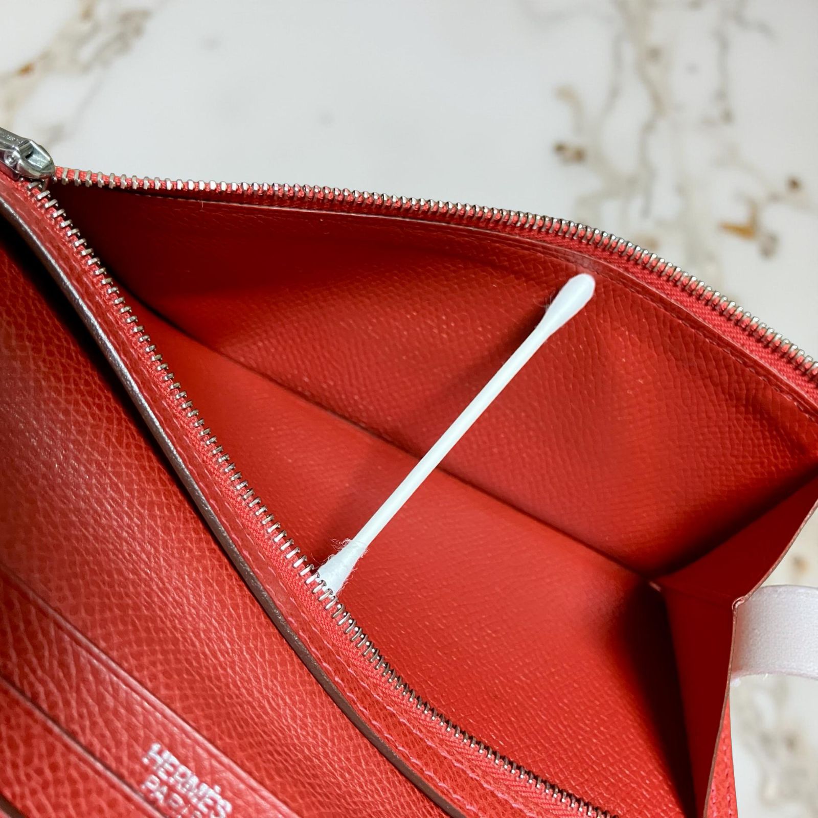 エルメス HERMES ベアンスフレ エプソン □I刻印 長財布 ヴァーミリオン エルメス HERMES ベアンスフレ エプソン □I刻印 長財布