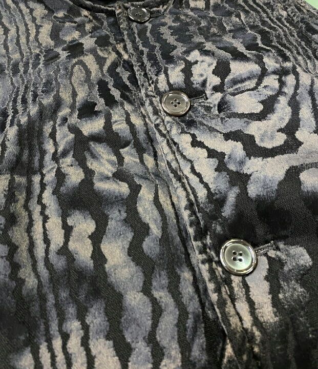 ベルベット切替ロングベスト ブラック