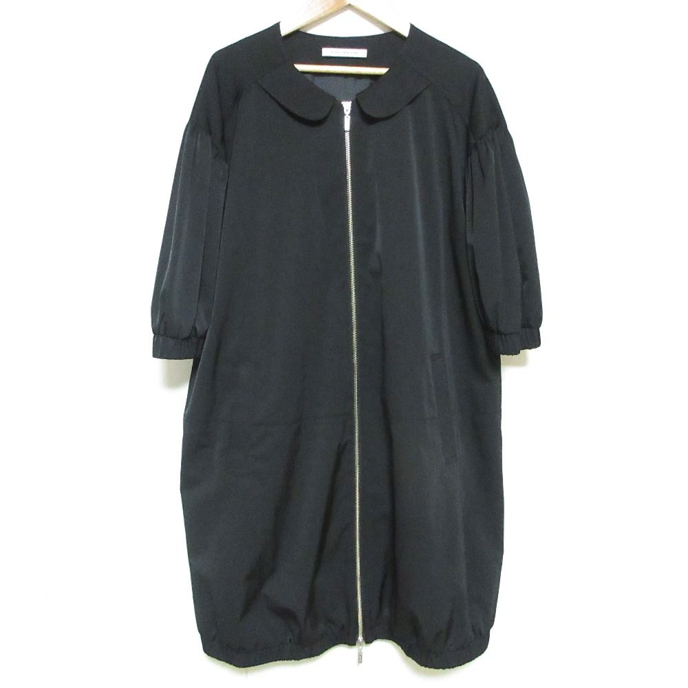 FOXEY NEW YORK - 良品 FOXEY NEW YORK フォクシーニューヨーク ギャザースリーブ 半袖 ロングジャケット コート 37720 サイズ38 ブラック  レディース 古着 中古 USED 良品 FOXEY NEW YORK フォクシーニューヨーク ギャザースリーブ