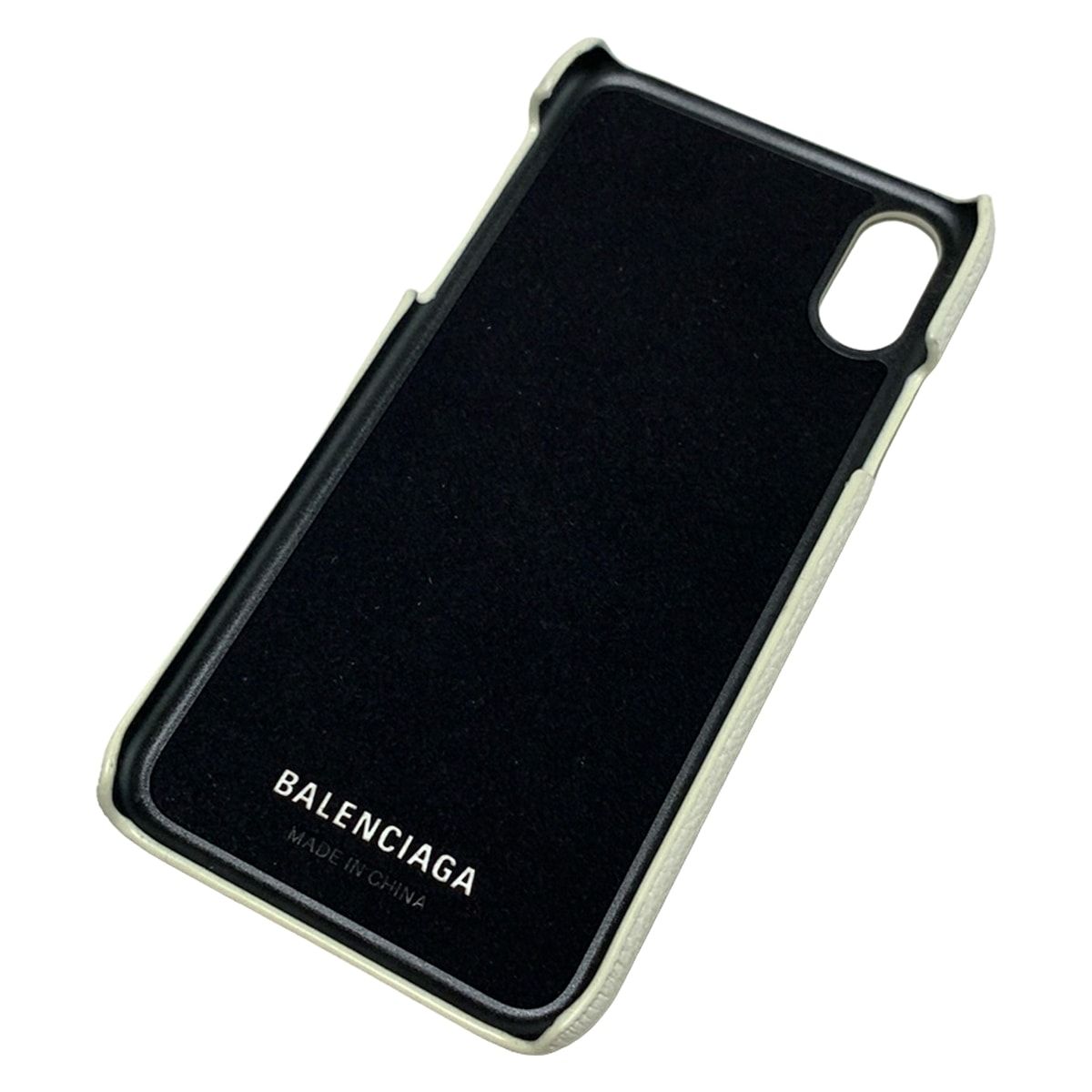 BALENCIAGA バレンシアガ 携帯電話ケース - 585828 白×ピンク iPhoneケース iPhoneX XS レザー