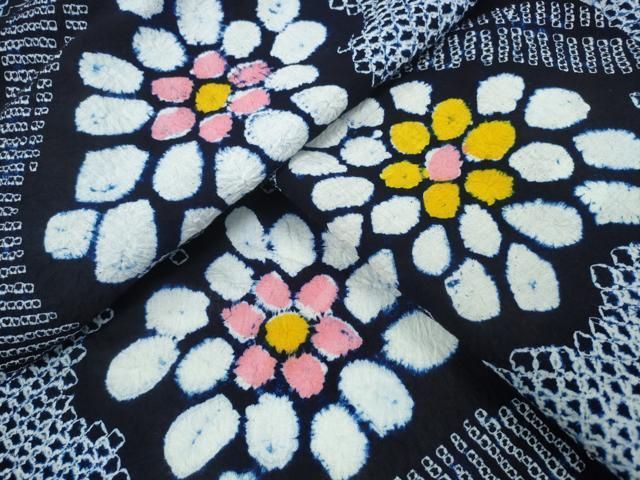 平和屋着物∴夏物 浴衣 有松鳴海絞り 流水花文 綿 CAAY4661ng