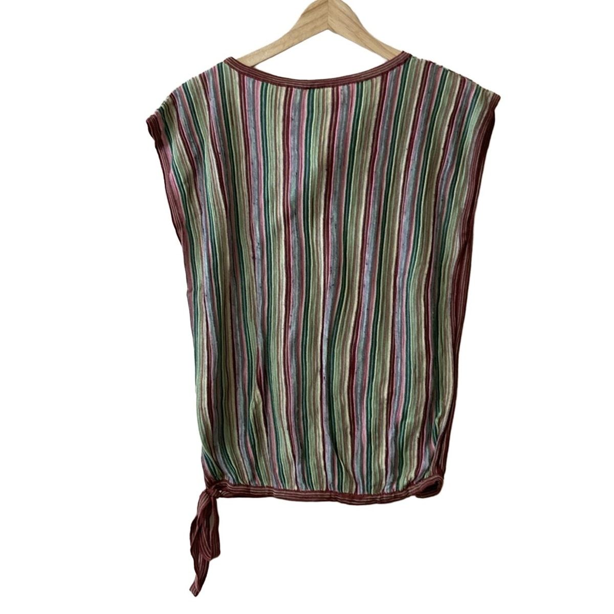 新品タグ付き MISSONI 赤白ストライプ ノースリーブ 42 red-viscose-missoni-dress-