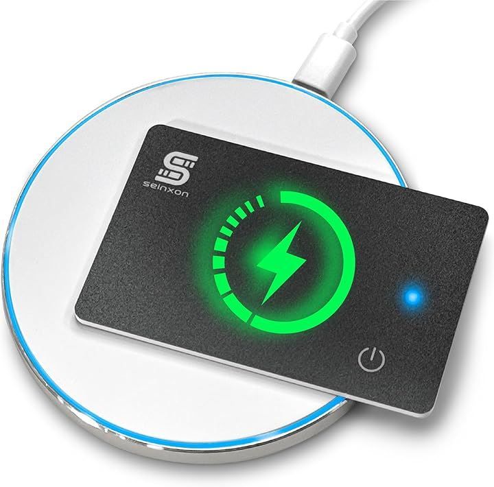 SEINXON ずっと使える 紛失防止タグ ワイヤレス充電式 カード 極薄 1.6mm 紛失防止トラッカー 忘れ物防止 財布 探し物 GPS Apple MFi認証品 Apple探すに対応/Android( ブラック)