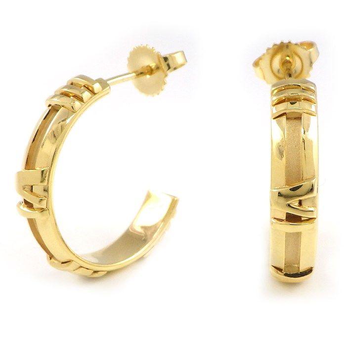 ティファニー Tiffany & Co. ピアス アトラス フープ K18YG 【中古