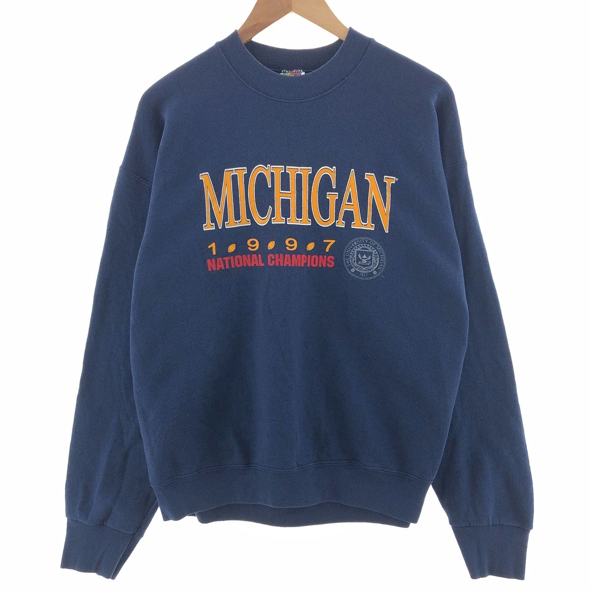 古着 90年代 フルーツオブザルーム FRUIT OF THE LOOM MICHIGAN ミシガン大学 カレッジスウェットシャツ トレーナー USA製/taa002718