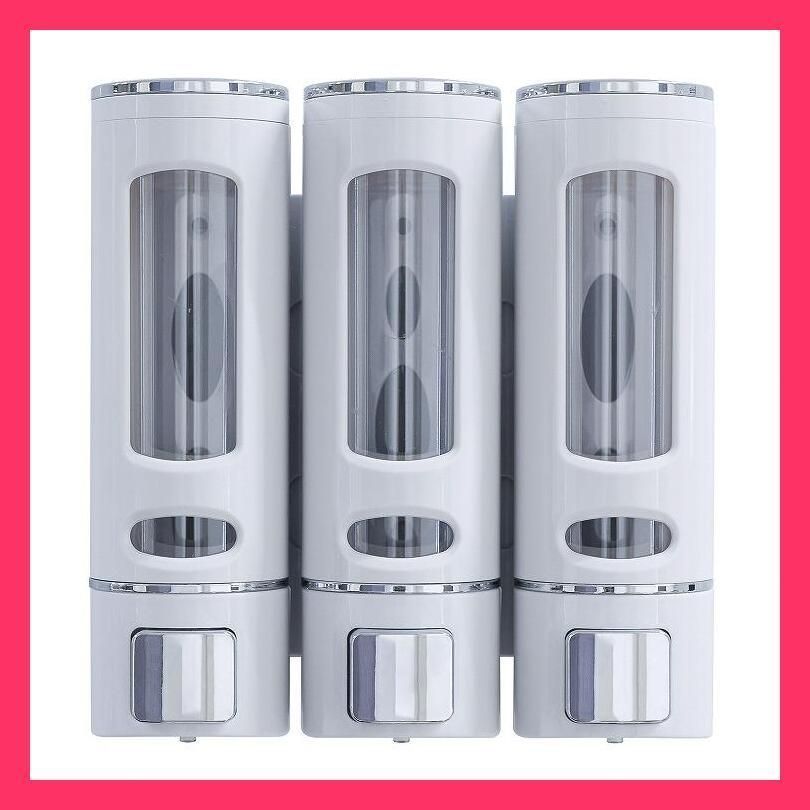 シャンプーボトル 3室 壁掛け 各400ML 簡単補充 ホワイト シャンプーボトル 3室 壁掛けタイプ 各400ML 簡単補充 ホワイト 壁掛け