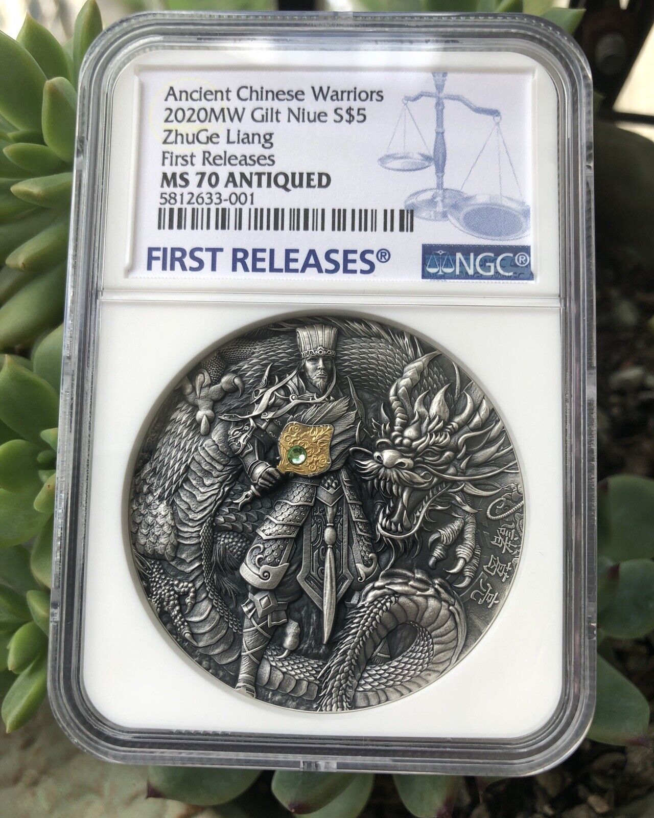 NGC MS70 ZHUGE LIANG Ancient Chinese Warris 2 Oz Silver Coin Niue 2020