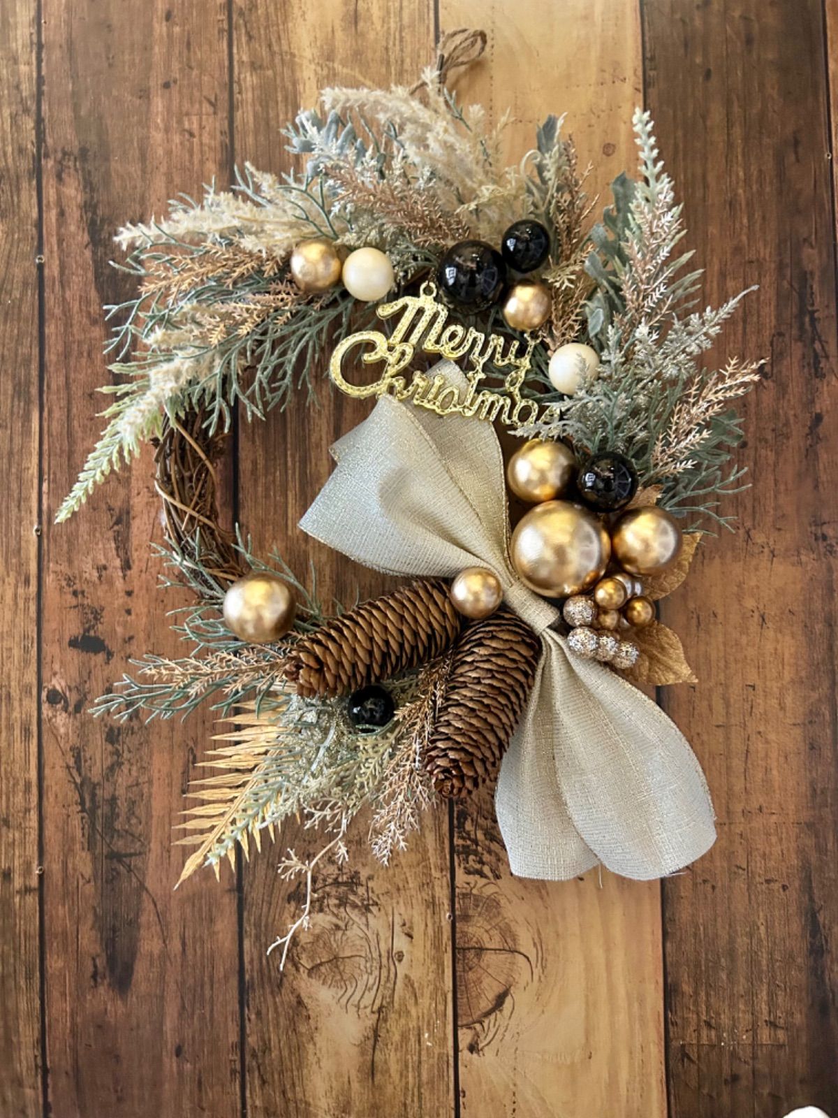 【おまとめ】ナチュラルリース☘クリスマス ナチュラルクリスマスリース レッド Lサイズ 玄関 おしゃれ 豪華