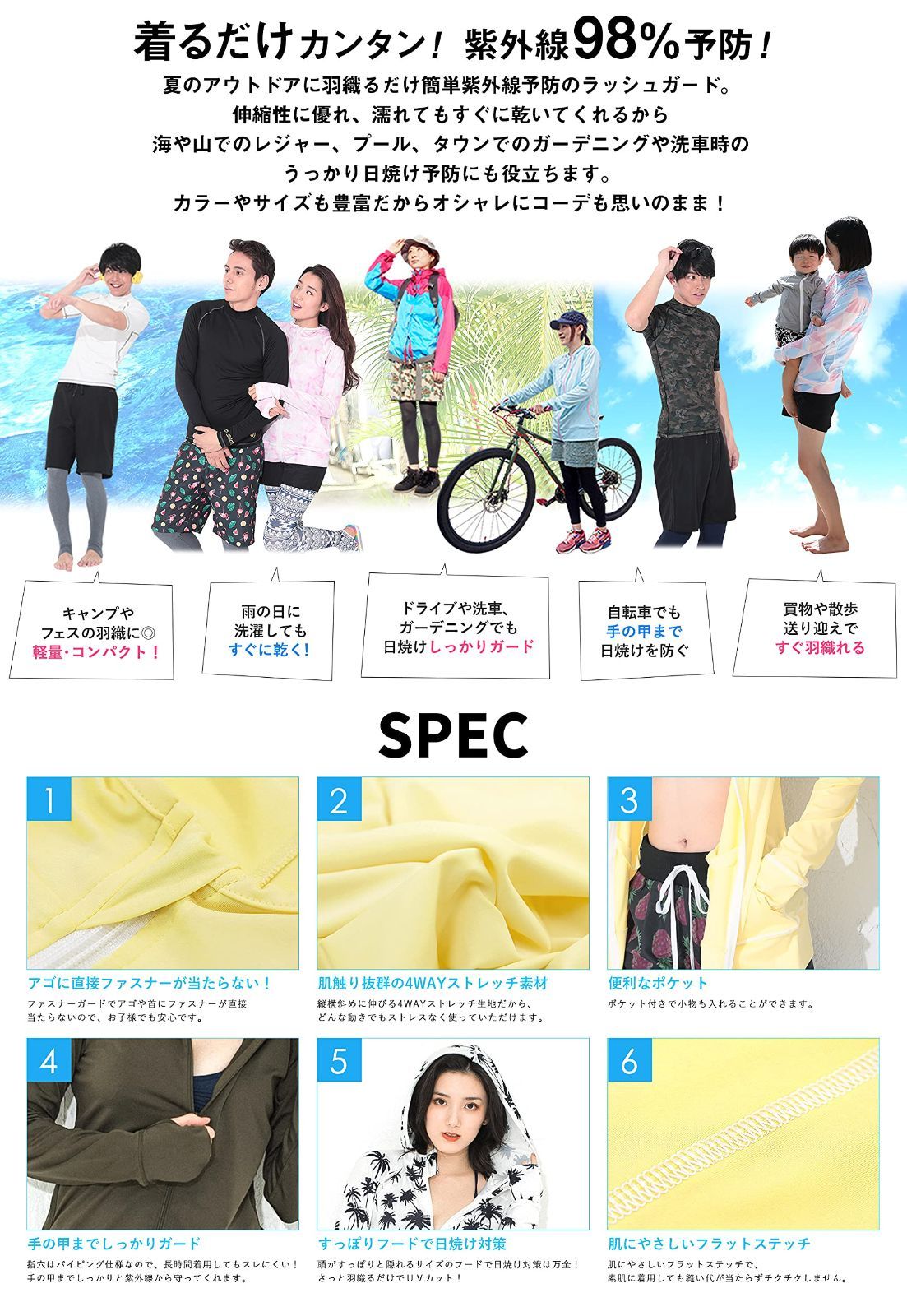 ラッシュガード パーカー