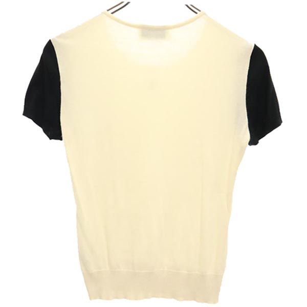 シャネル ニット 半袖 カットソー 34 ベージュ系 CHANEL ロゴ