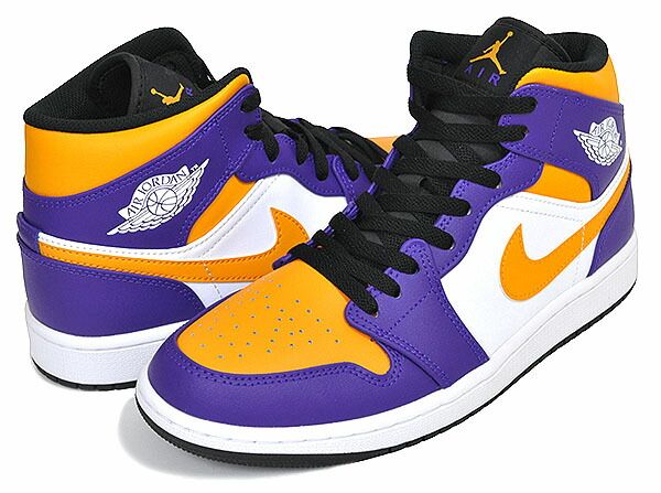 ナイキ エアジョーダン 1 ミッド NIKE AIR JORDAN 1 MID dark concord/taxi-white-black dq8426-517 LOS ANGELES LAKERS スニーカー AJ1 レイカーズ