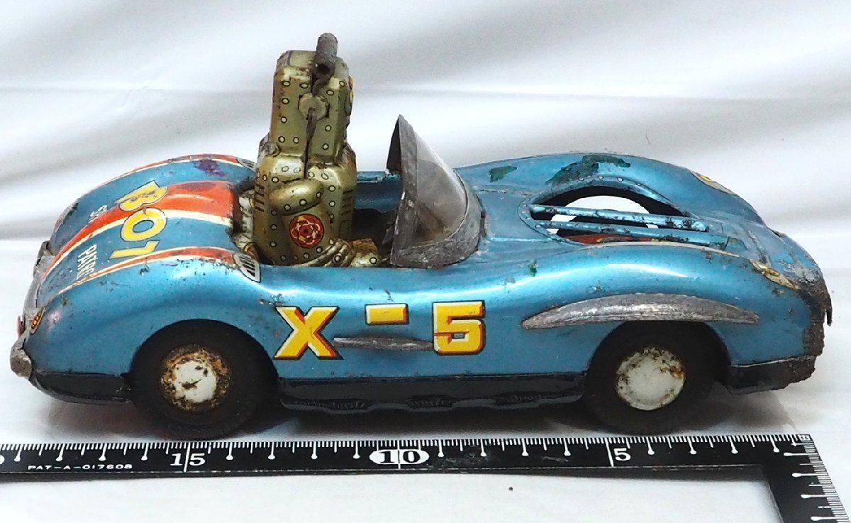Vintage Mercedes 300SL Friction Tin Toy Piston Red Gullwing