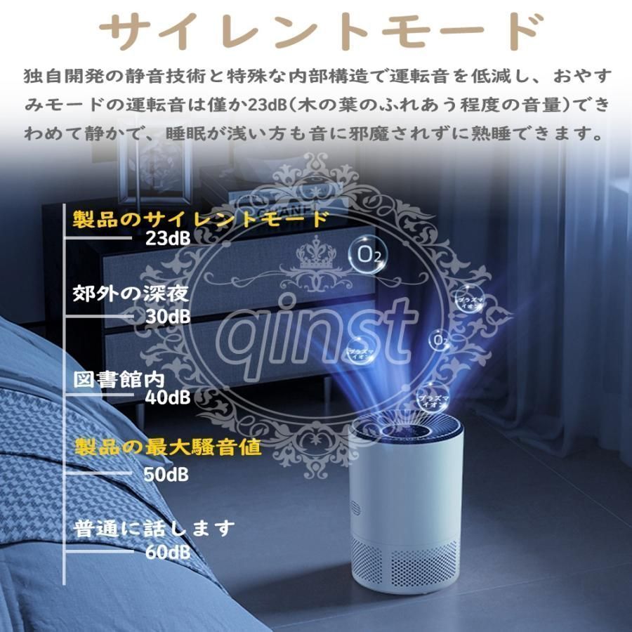 空気清浄機 2024 APP操作 除菌 小型 軽量 節電 三段調整 お手入れ簡単