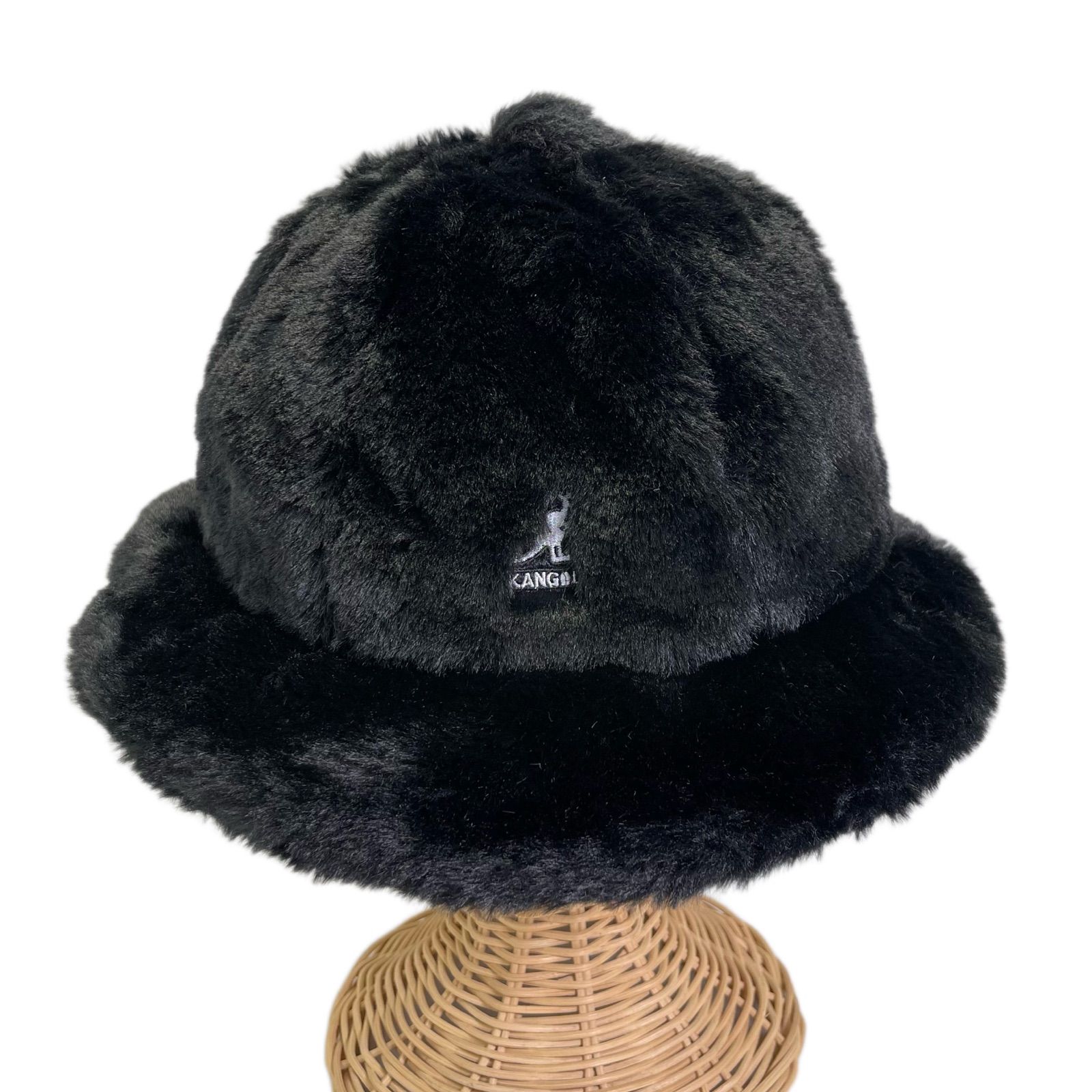 SALE⭐️KANGOL ファー素材 ベル型ハット Black Mサイズ - 帽子