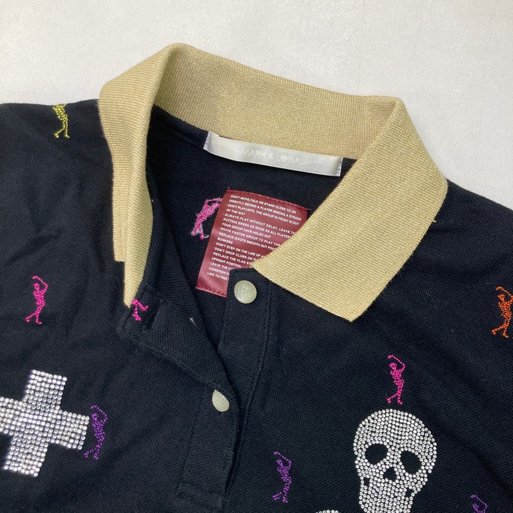 サイズ：S MARK&LONA マークアンドロナ ノースリーブポロシャツ スカル