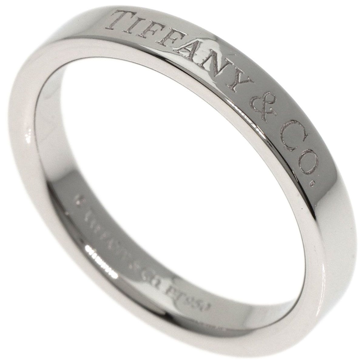 美品 ティファニー 13号 pt950 フラット バンドリング 指輪 リング TIFFANY&Co. ティファニー フラットバンド リング・指輪 PT950