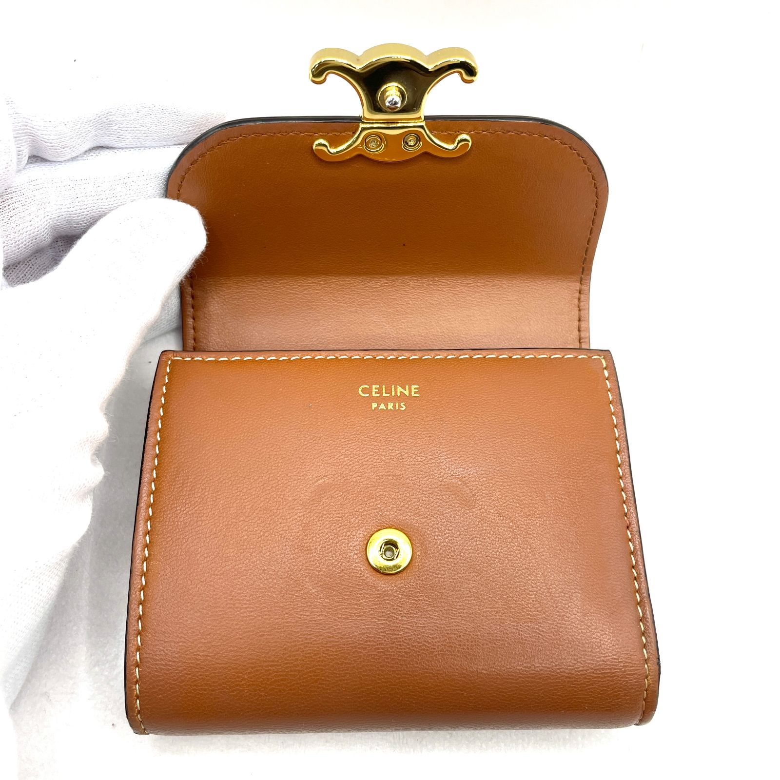 335】極美品 CELINE セリーヌ トリオンフ スモールウォレット 