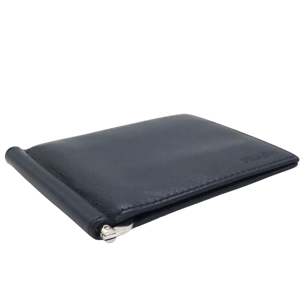 新品同様】PRADA サフィアーノ マネークリップ 2MN077 ネイビー PRADA