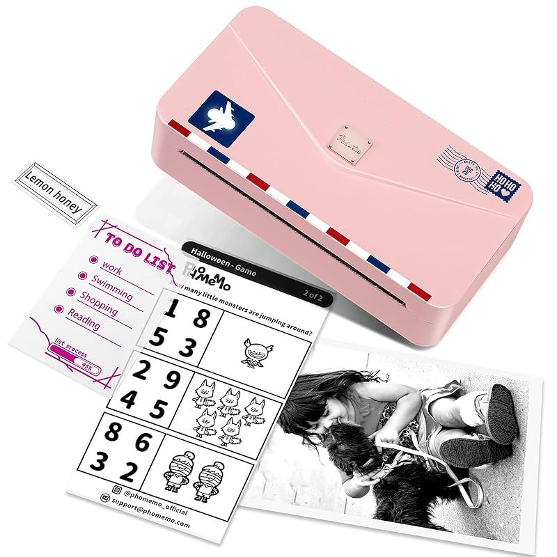 Phomemo M04AS モバイルプリンター 感熱式ミニプリンター15|53|80|110mm感熱紙対応 フォトプリンター ノートプリンター スマートBluetoothプリンター 付箋プリンター ラベルプリンター 300dpi 写真|ノート|メ 1