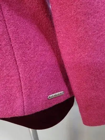 ガイガー ピンク ジップアップ ニット カーディガン GULLKHAN_COM