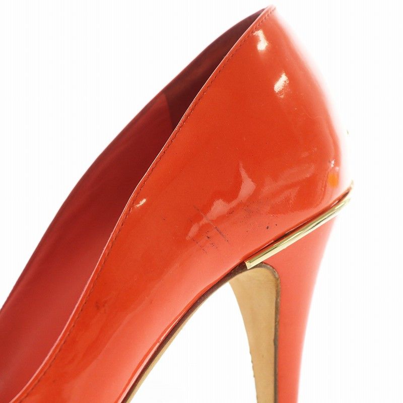 シャネル CHANEL パンプス エナメル オープントゥ ハイヒール