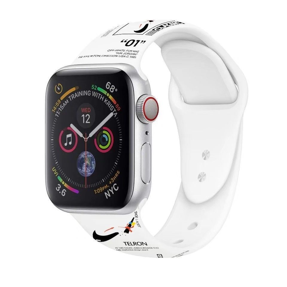 Apple Watch アップルウォッチ ラバー バンド ベルト白 42/44/45 - メルカリ