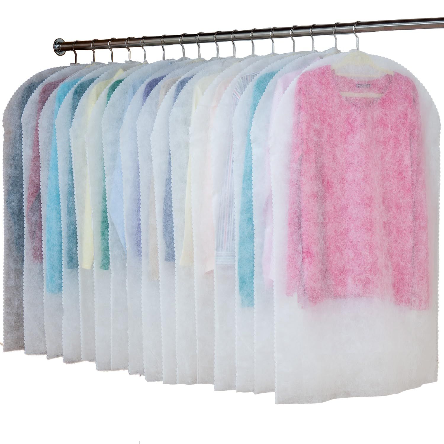 アストロ 衣類カバー ホワイト ショートサイズ 組 洋服カバー スーツカバー 通気性の良い不織布 埃除け ジャケット スーツ 冠婚葬祭 保管 カット 605-01