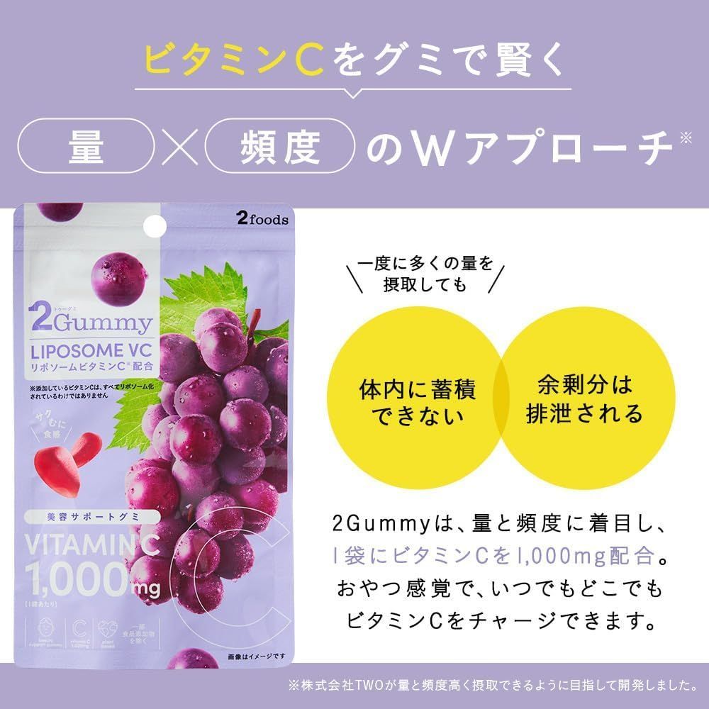 美容サポートグミ 2Gummy LIPOSOME VC グミリポソームビタミンC ビタミンC 48袋 729320