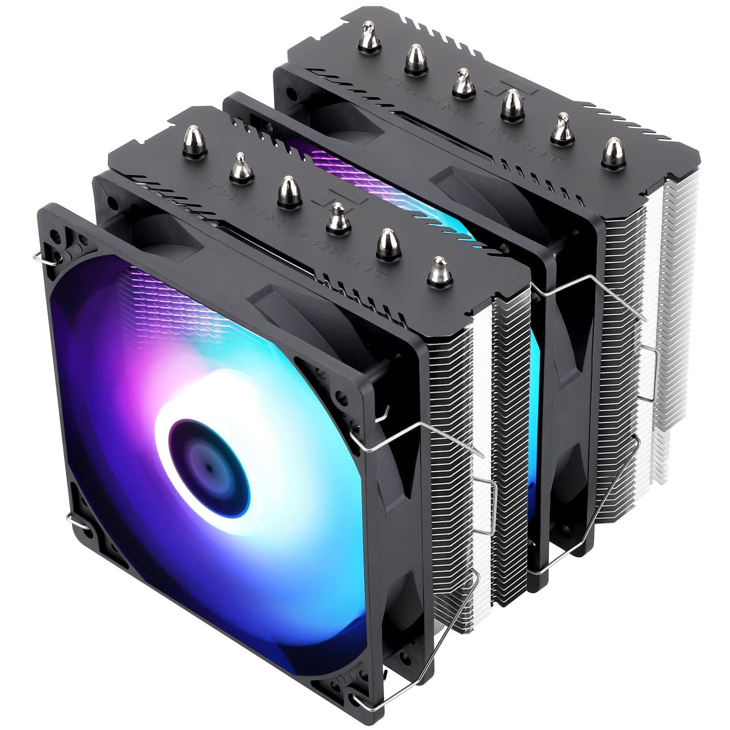 Thermalright Peerless Assassin 120 SE ARGB CPUエアクーラー、6本のホットパイプCPUクーラー、ダブル120 mm TL-C12C-S PWMファン、アルミニウム製ヒートシンクカバー、AGHP技術、AMD