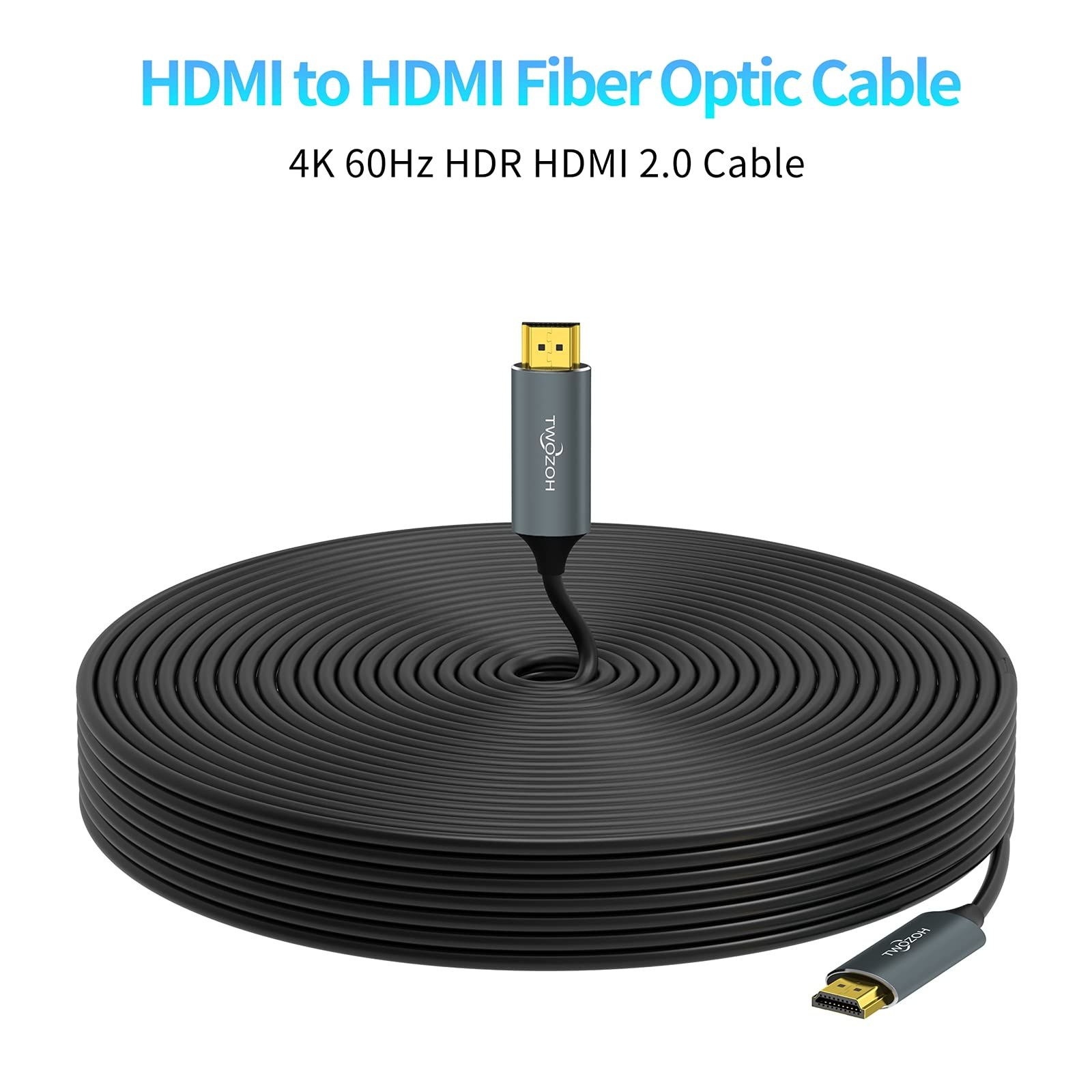 Twozoh 光ファイバーHDMI ケーブル 30M 4K 2.0 60Hz 1080P対応