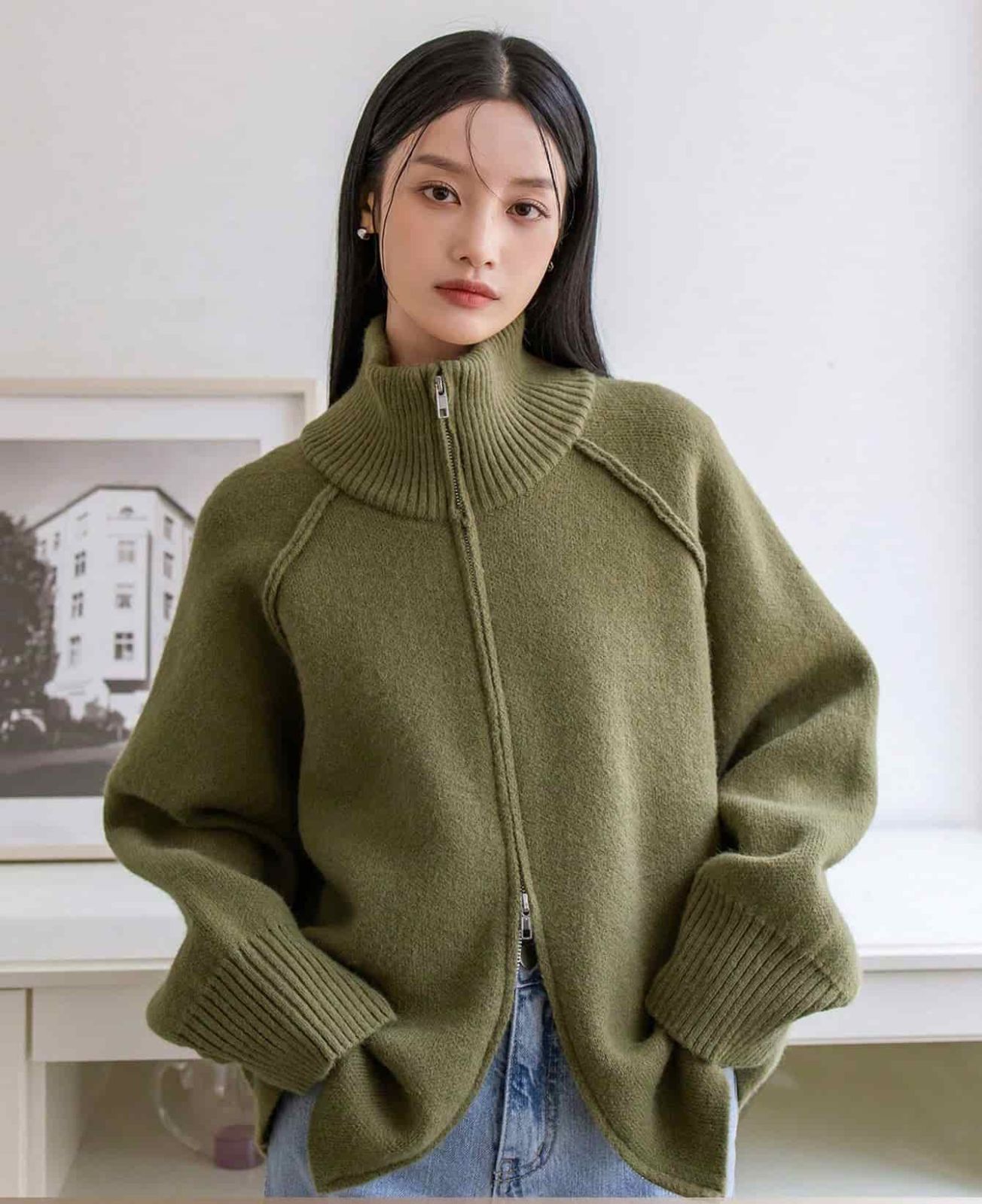 カーディガン 厚手