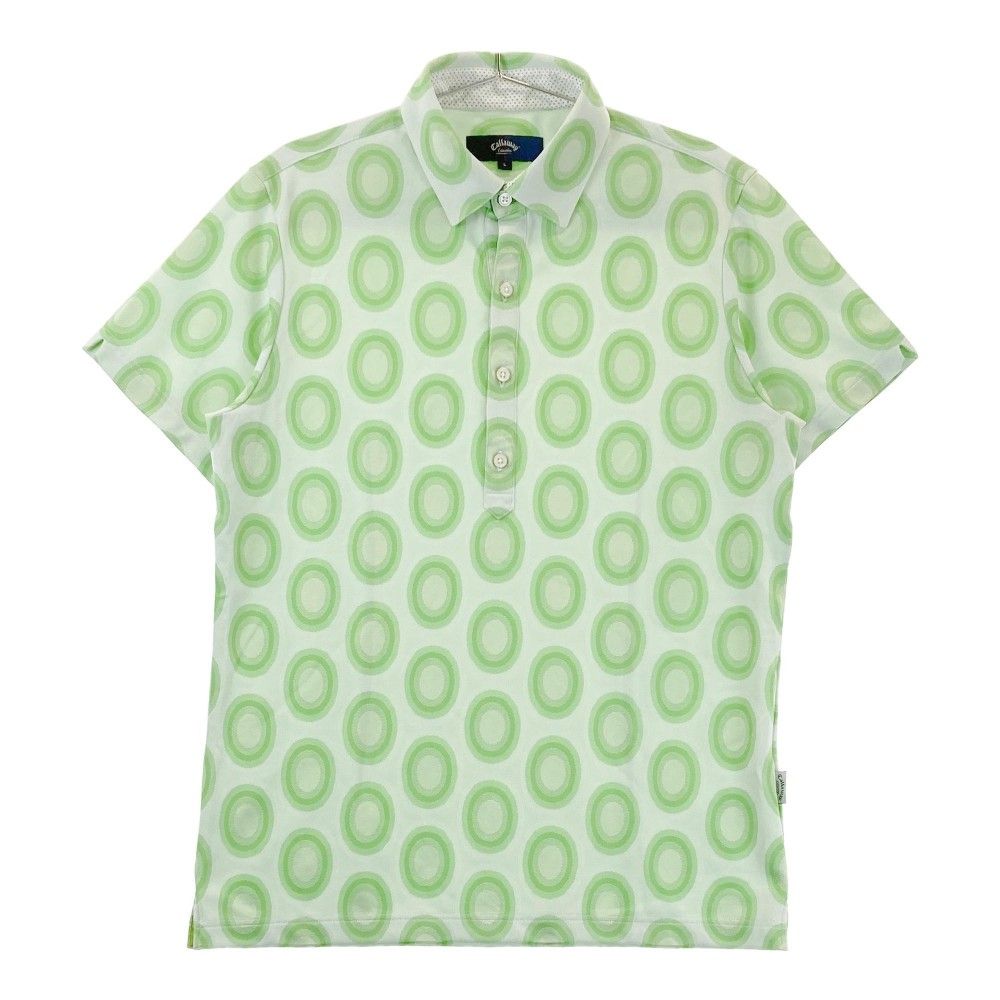サイズ：L CALLAWAY キャロウェイ 半袖ポロシャツ 総柄 グリーン系