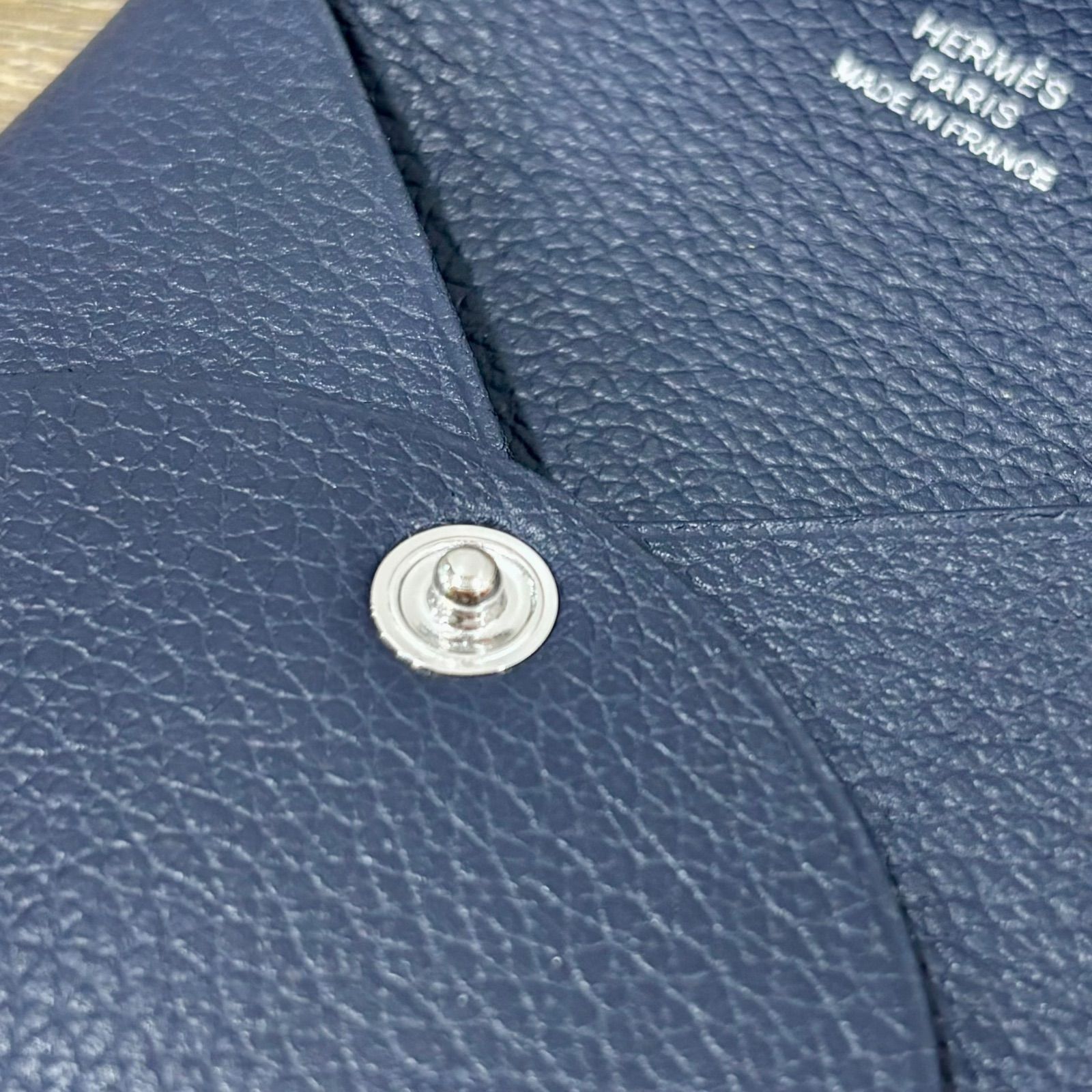 【美品】HERMES ネイビー コインケース　バスティア 未使用品◎HERMÉSエルメス コインケース/バスティア/ネイビー