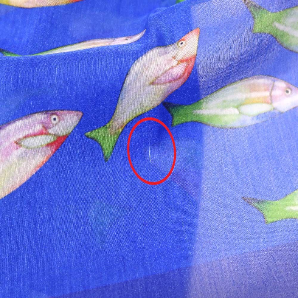 名東】パテックフィリップ 大判スカーフ 魚柄 ブルー ノベルティ品