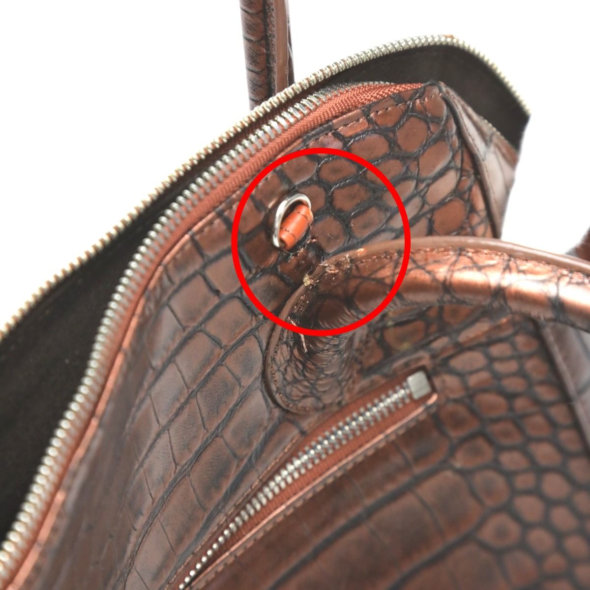 ガープ、クロコダイル 藍染め×クロコダイル ラウンドファスナー ハーフ財布 ZWL8001