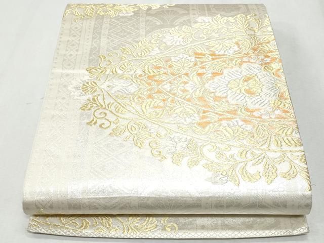 平和屋着物◎六通柄袋帯 唐織 花唐草文 金銀糸 正絹 逸品 CAAY5900fb