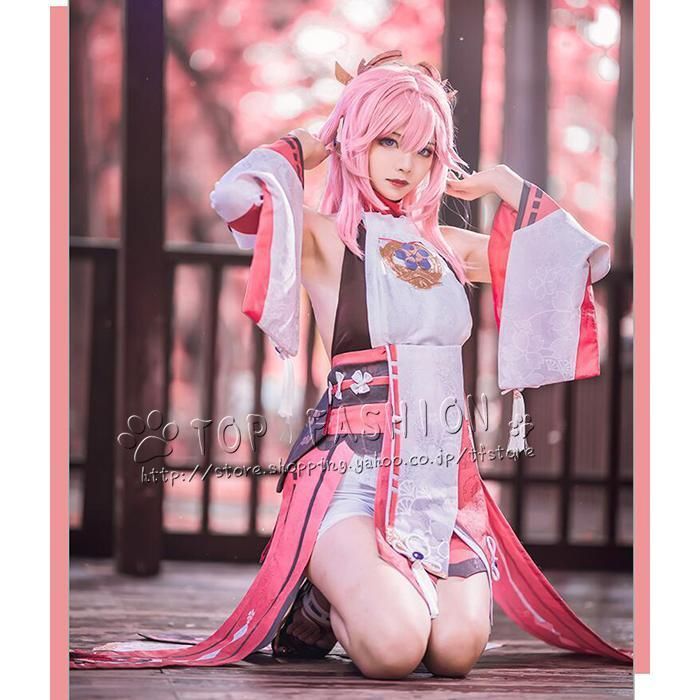 原神project げんしん Genshin Impact 八重神子 やえみこ コスプレ ウィッグ 靴 道具別売りり