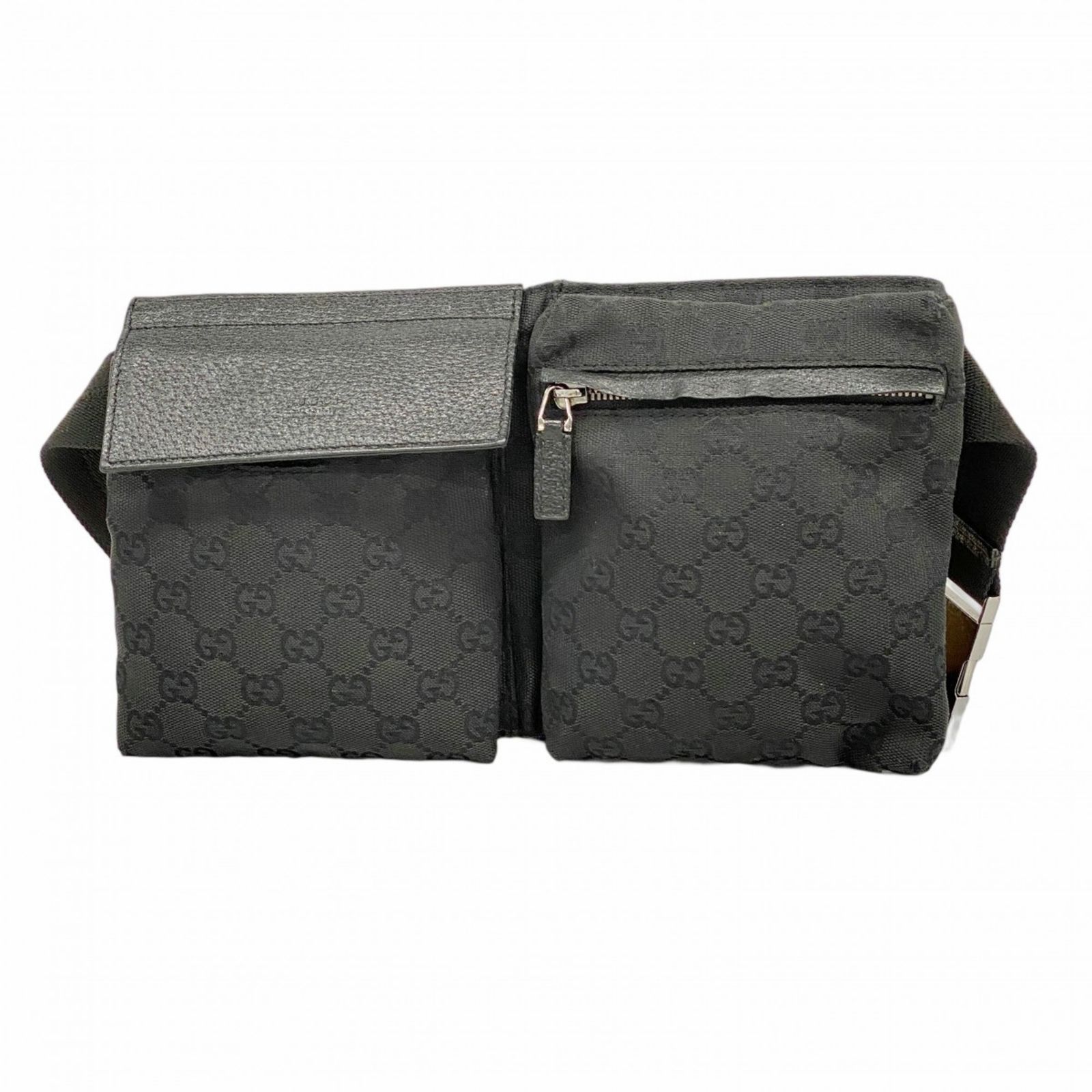 グッチ Gucci グッチ ウエストバッグ GGキャンバス 28566 キャンバス ブラック レディース P1451456