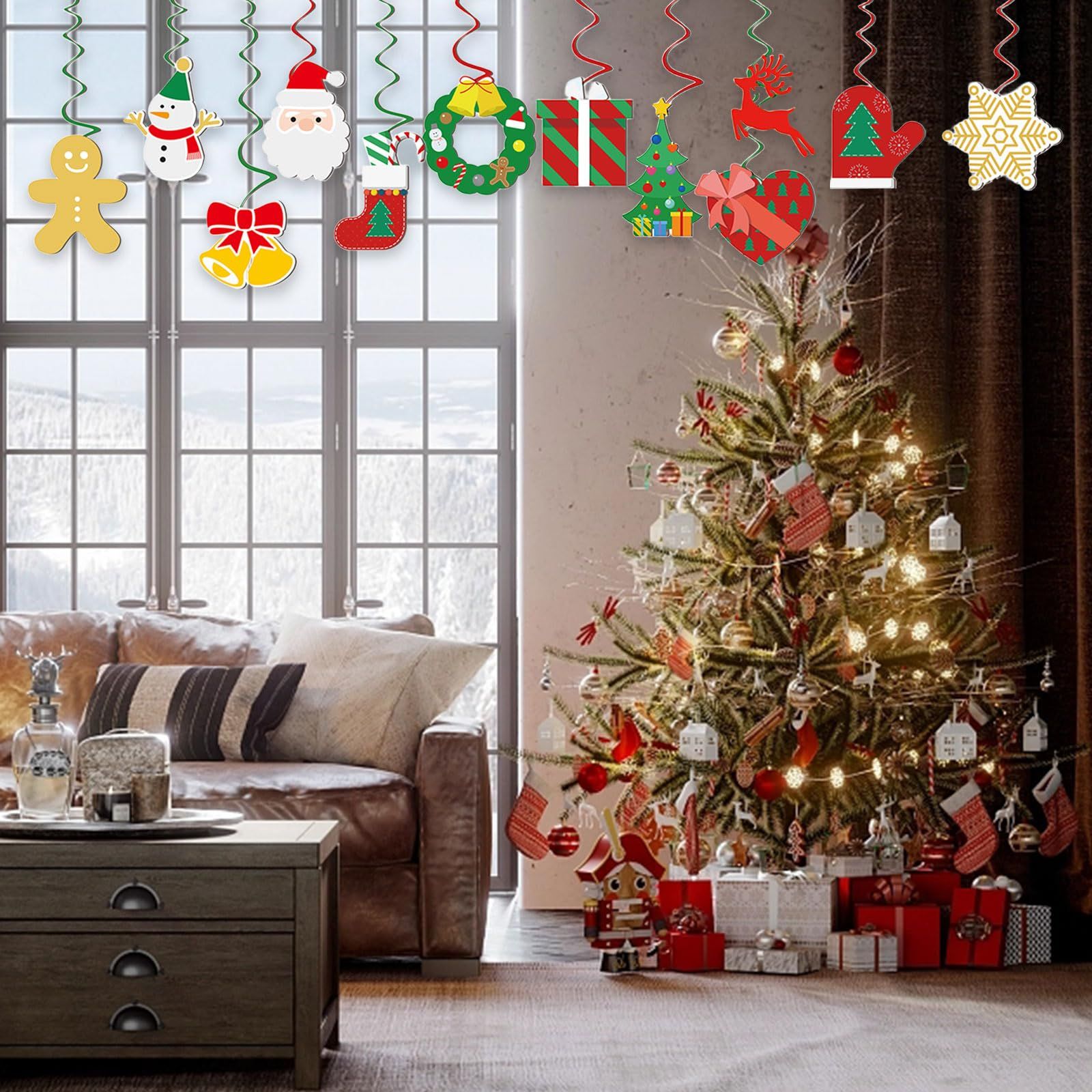 12本セット クリスマス ペーパーガーランド おしゃれ クリスマス
