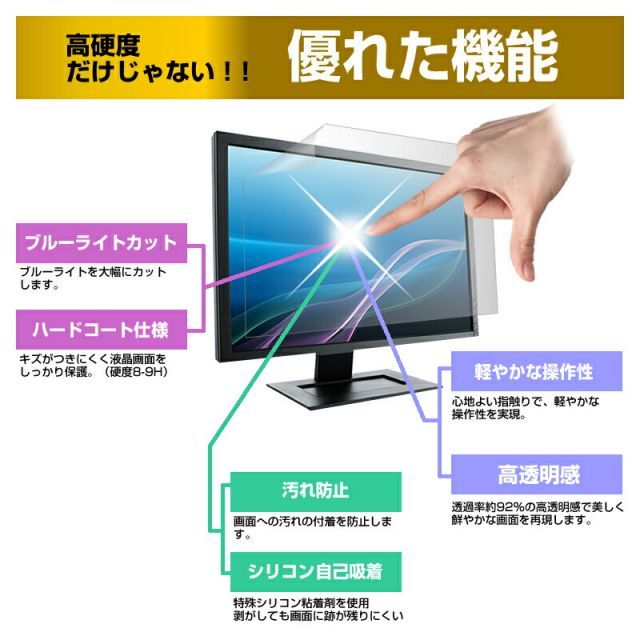 HP M27 Webcam [27インチ] 保護 フィルム カバー シート 強化ガラス同等の硬度9H ブルーライトカット クリア 光沢 液晶保護 フィルム メール便送料無料