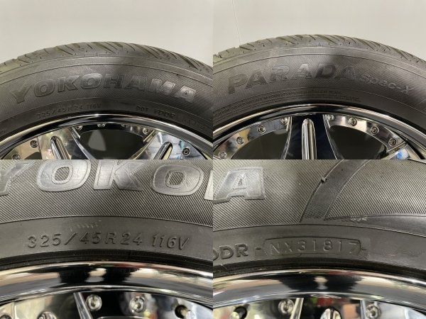 超希少【YOKOHAMA PARADA Spec-X 325/45R24】夏タイヤ【WORK LS207 24 超希少【YOKOHAMA PARADA Spec-X 325/45R24】夏タイヤ【WORK LS207 24