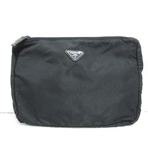 プラダ PRADA ナイロン クラッチ セカンド バッグ 黒 ブラック 三角