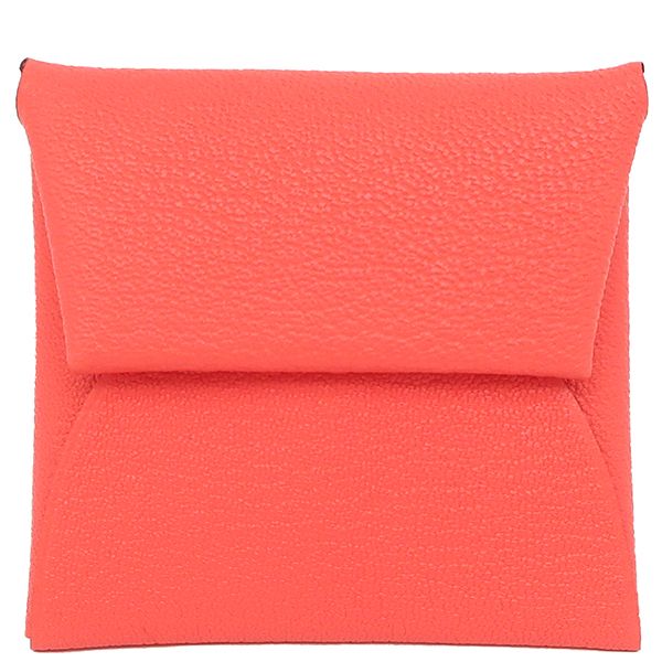 エルメス HERMES コインケース バスティア シェーブル ローズテキサス シルバー金具 W刻印 20 箱