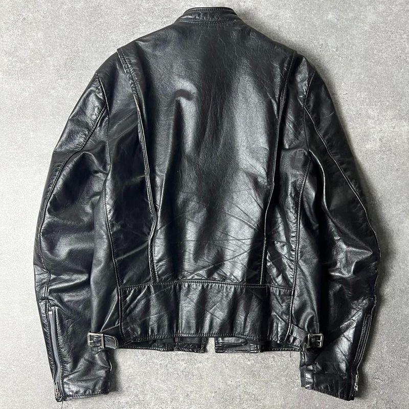 80s BROOKS 本革 レザー シングル ライダース ジャケット 40 / 80年代