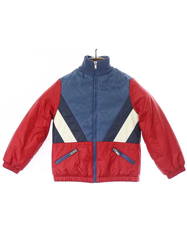 GUCCI KIDS グッチ キッズ GGパテッド ナイロンブルゾン レッド×ブルー 5