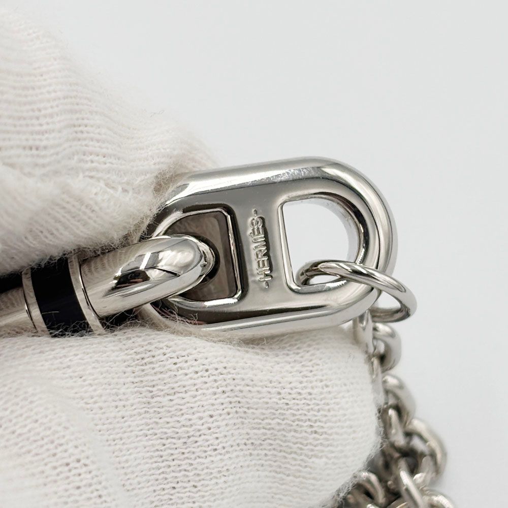 HERMES エルメス マイヨン ネックレス バッファロー エルメス HERMES マイヨン ネックレス シルバー ブラック