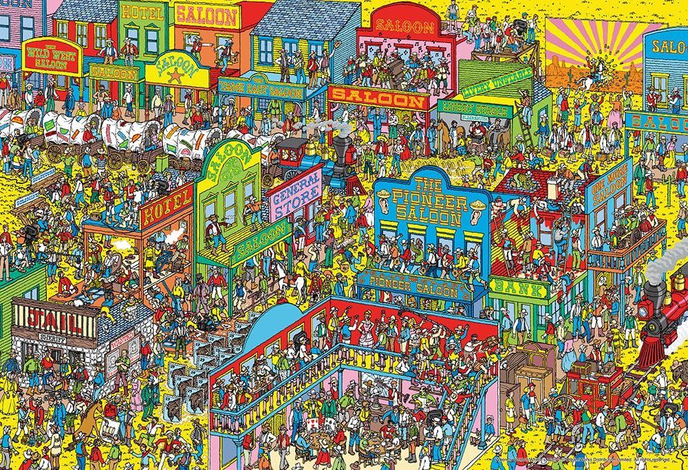 【新着商品】1000マイクロピース ジグソーパズル 【日本製】ビバリー Where'ｓ Wally ビバリー(BEVERLY) 荒くれ西部は大騒ぎ（26×38）1000Ｍ-010