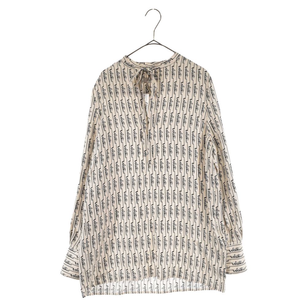 VALENTINO (ヴァレンチノ) シルク総柄シャツ リボンタイスタンドカラー 